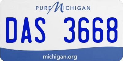 MI license plate DAS3668