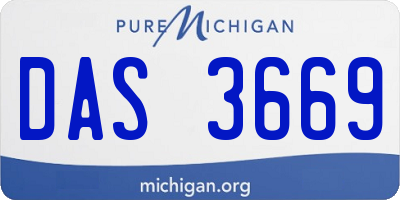 MI license plate DAS3669