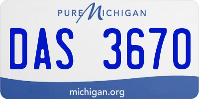 MI license plate DAS3670