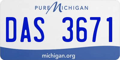 MI license plate DAS3671