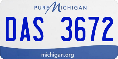 MI license plate DAS3672