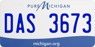 MI license plate DAS3673
