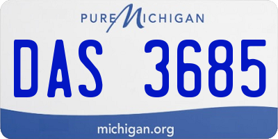 MI license plate DAS3685