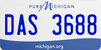 MI license plate DAS3688