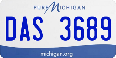 MI license plate DAS3689