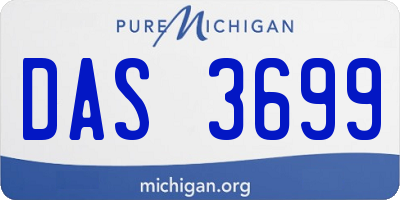 MI license plate DAS3699