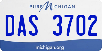 MI license plate DAS3702