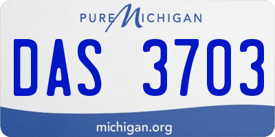 MI license plate DAS3703