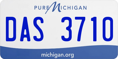 MI license plate DAS3710