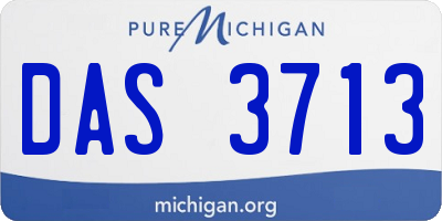 MI license plate DAS3713