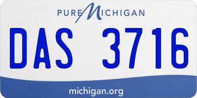 MI license plate DAS3716