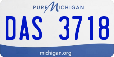 MI license plate DAS3718