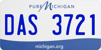 MI license plate DAS3721