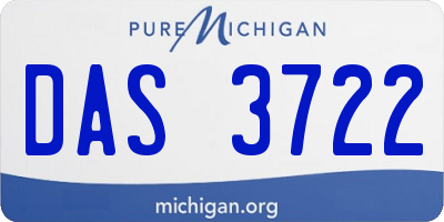 MI license plate DAS3722