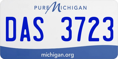MI license plate DAS3723