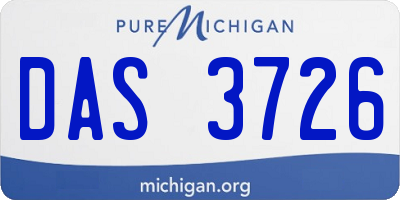 MI license plate DAS3726