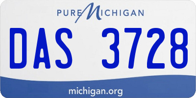 MI license plate DAS3728