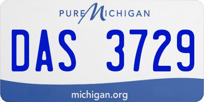 MI license plate DAS3729