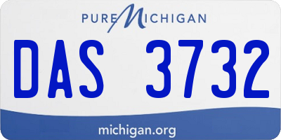 MI license plate DAS3732