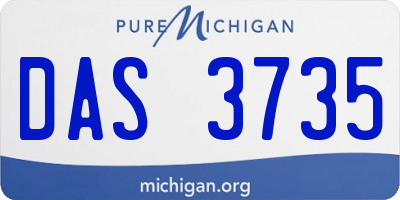 MI license plate DAS3735
