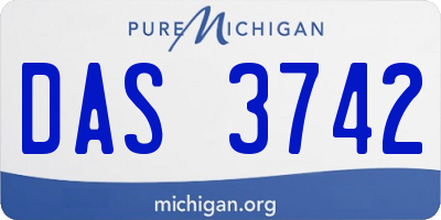 MI license plate DAS3742