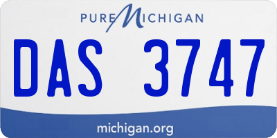 MI license plate DAS3747