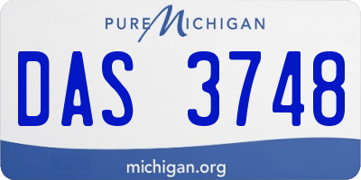 MI license plate DAS3748