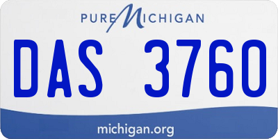 MI license plate DAS3760