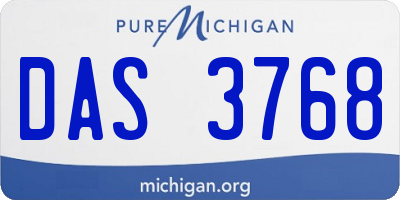 MI license plate DAS3768