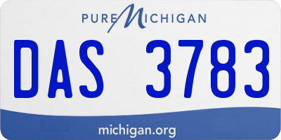 MI license plate DAS3783