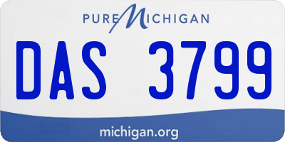 MI license plate DAS3799