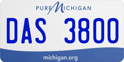 MI license plate DAS3800
