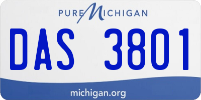 MI license plate DAS3801