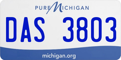 MI license plate DAS3803
