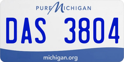 MI license plate DAS3804