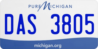 MI license plate DAS3805