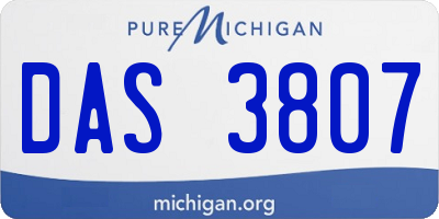 MI license plate DAS3807