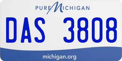 MI license plate DAS3808