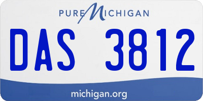 MI license plate DAS3812