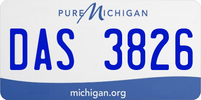 MI license plate DAS3826