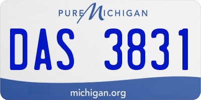 MI license plate DAS3831