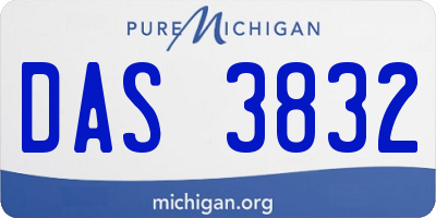 MI license plate DAS3832