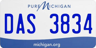 MI license plate DAS3834