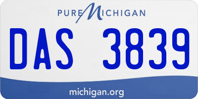 MI license plate DAS3839
