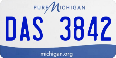MI license plate DAS3842