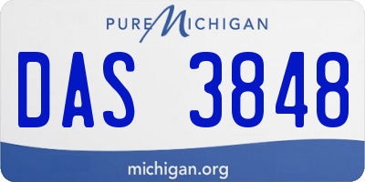 MI license plate DAS3848