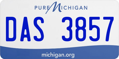 MI license plate DAS3857