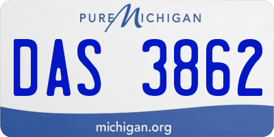 MI license plate DAS3862