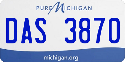 MI license plate DAS3870