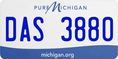 MI license plate DAS3880